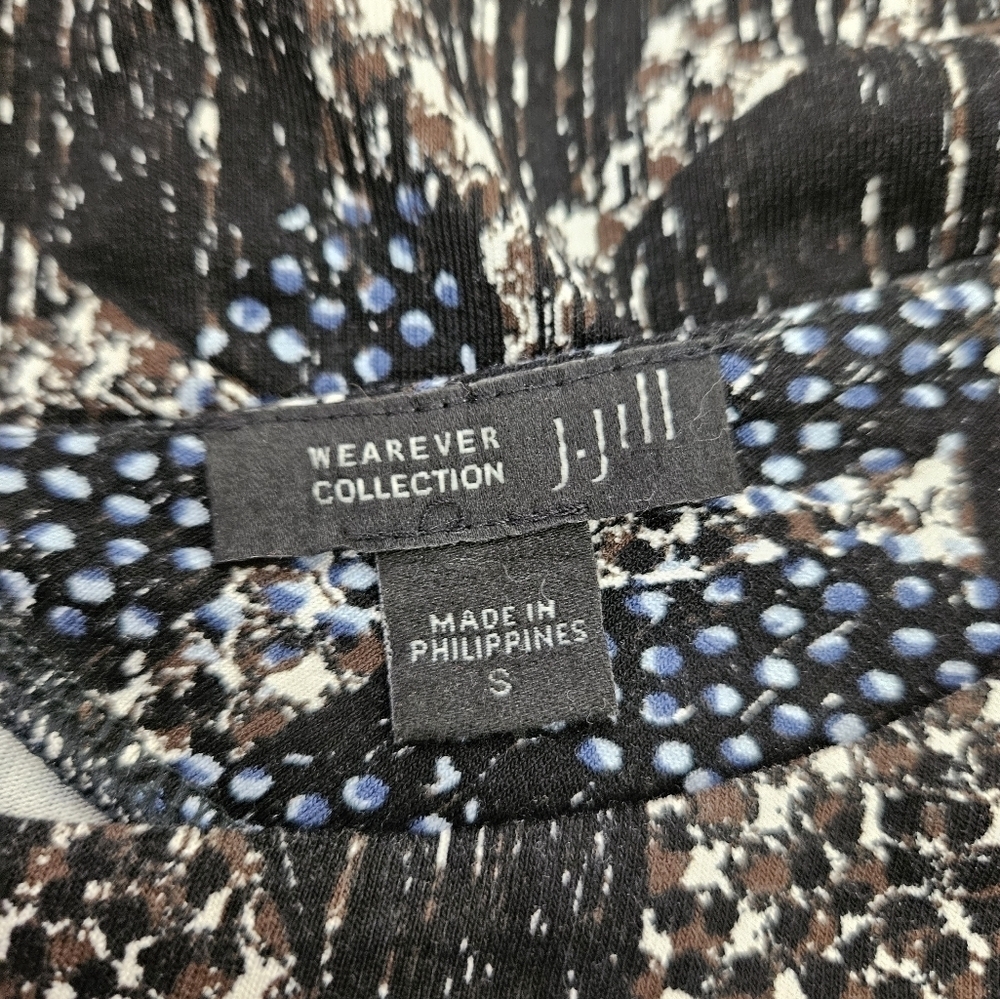 J. Jill‎ Wearever Collection Floral Slinky Knit Long Sleeve Tunic Top Size Small - Picture 6 of 7